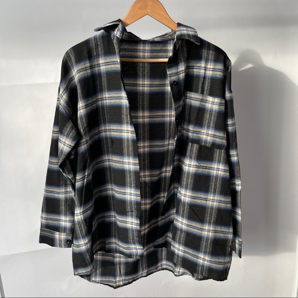 plaid button-up shirt (YESSTYLE)